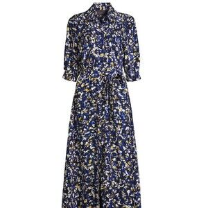 $485 Ginger and Smart Terrazzo Crepe Printed Silk Blend Shirt Dress Size 6 NWT
